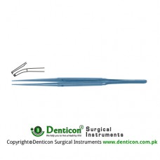 Diam-n-Dust™ Micro Dissecting Forcep Curved - 1 x 2 Teeth Titanium, 21 cm - 8 1/4" Tip Size 6.0 x 0.7 mm